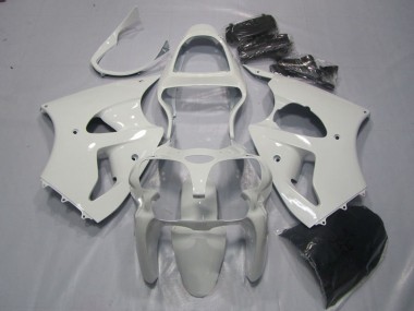 White 2000-2002 Kawasaki ZX6R Motorcycle Fairings