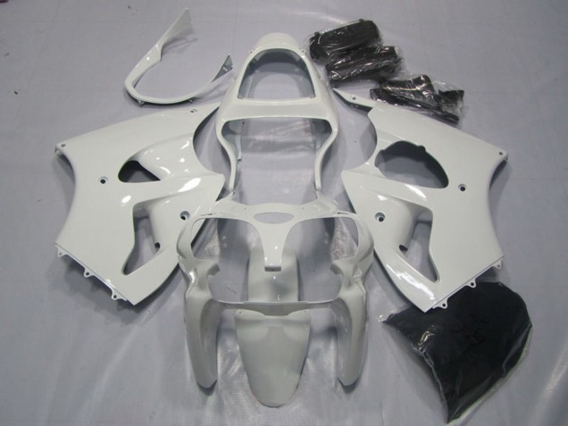 White 2000-2002 Kawasaki ZX6R Motorcycle Fairings