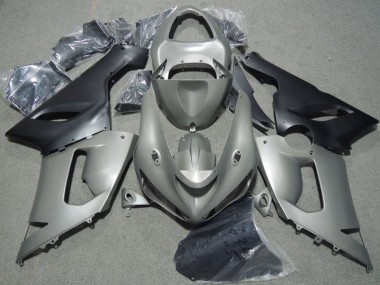 Grey Matte Black 2005-2006 Kawasaki ZX6R Motorcycle Fairings
