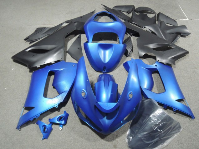 Blue Matte Black 2005-2006 Kawasaki ZX6R Motorcycle Fairing Kits