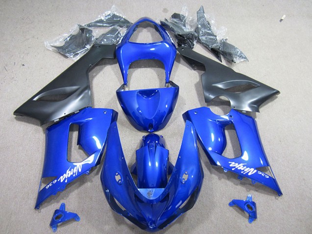 Blue Matte Black 2005-2006 Kawasaki ZX6R Motorcycle Fairing