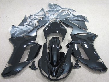 Black Silver 2007-2008 Kawasaki ZX6R Motorcycle Fairings