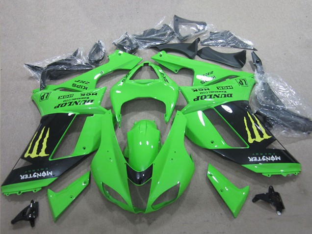 White Blue Ninja 2007-2008 Kawasaki ZX6R Motorcycle Fairings