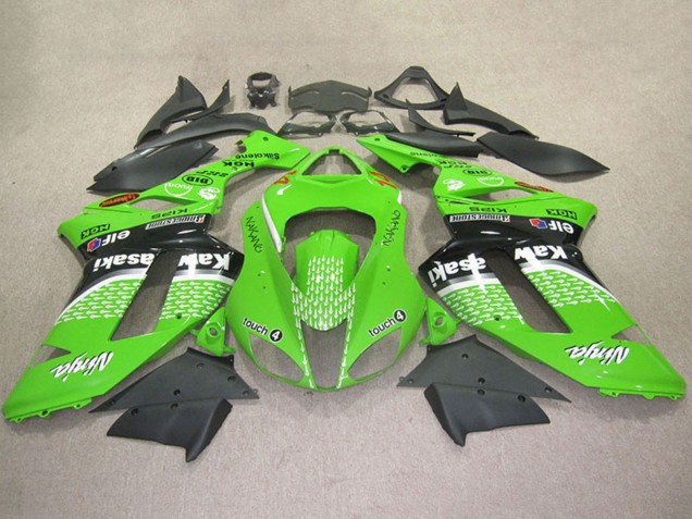 Green Touch4 4 2007-2008 Kawasaki ZX6R Motorcycle Fairings