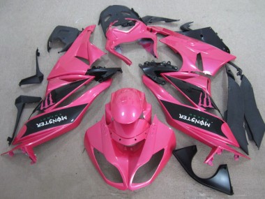 Pink Black Monster 2009-2012 Kawasaki ZX6R Motorcycle Fairings