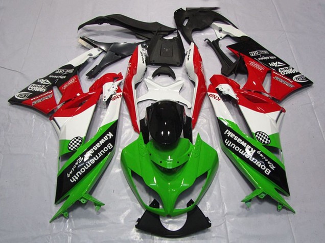 White Red Green Glossy Black 2009-2012 Kawasaki ZX6R Motorcycle Fairings