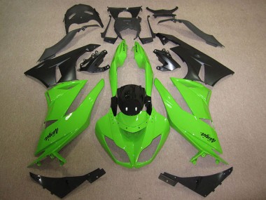 Green Glossy Black Matte Black 2009-2012 Kawasaki ZX6R Motorcycle Fairings