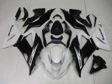 White Matte Black 2013-2018 Kawasaki ZX6R Motorcycle Fairings Kits