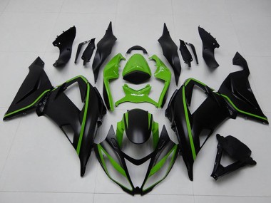 Green Matte Black 2013-2018 Kawasaki ZX6R Motorcycle Fairings