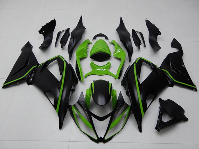 Green Matte Black 2013-2018 Kawasaki ZX6R Motorcycle Fairings