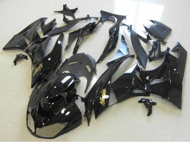 Glossy Black Gold Ninja 2013-2018 Kawasaki ZX6R Motorcycle Fairings