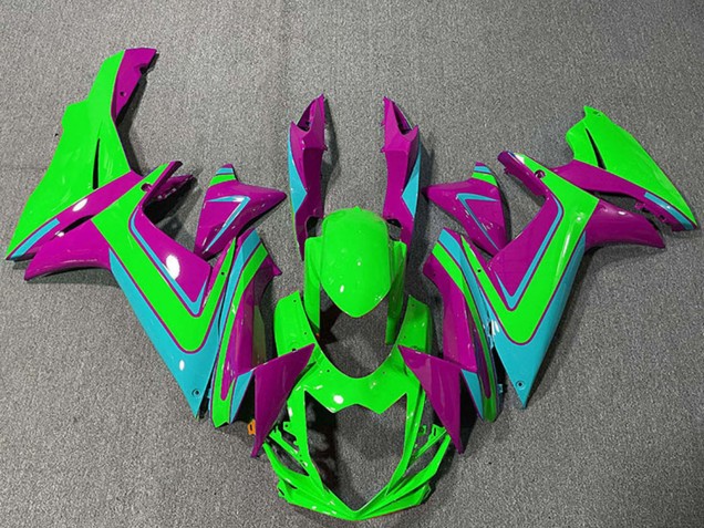 Green Magenta Light Blue 2011-2024 Suzuki GSXR 600 / GSXR 750 Motorcycle Fairings