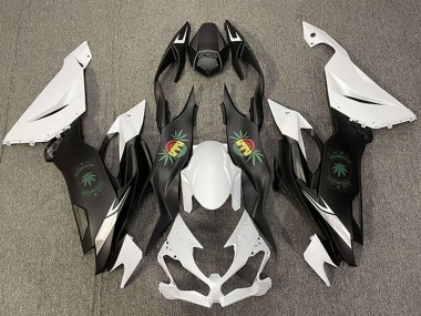 White Black Happy Face 2019-2022 Kawasaki ZX6R Motorcycle Fairings