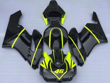 Glossy Black High Viz Yellow 46 2004-2005 Honda CBR1000RR Motorcycle Fairings