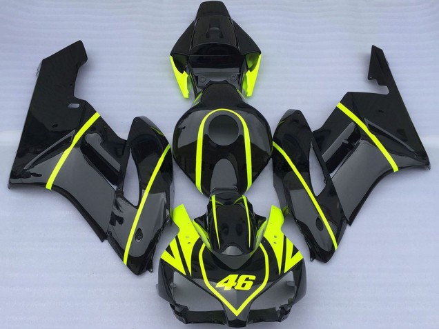 Glossy Black High Viz Yellow 46 2004-2005 Honda CBR1000RR Motorcycle Fairings