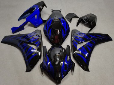 Glossy Black Blue Flame 2008-2011 Honda CBR1000RR Motorcycle Fairings