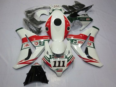 White Red Green Castrol 111 2008-2011 Honda CBR1000RR Motorcycle Fairings
