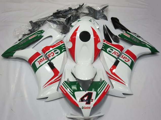 White Red Green Castrol 4 2012-2016 Honda CBR1000RR Motorcycle Fairings