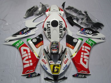 White Red Green Givi PlayBoy 2012-2016 Honda CBR1000RR Motorcycle Fairings
