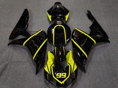 Glossy Black High Viz Yellow 99 2006-2007 Honda CBR1000RR Motorcycle Fairing