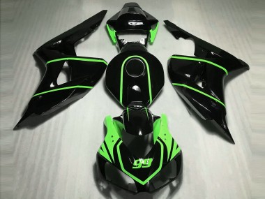 Glossy Black High Viz Green 2006-2007 Honda CBR1000RR Motorcycle Fairings