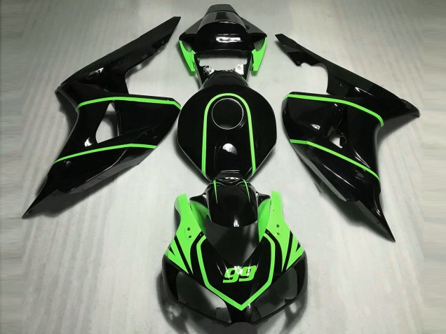 Glossy Black High Viz Green 2006-2007 Honda CBR1000RR Motorcycle Fairings