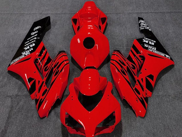 Red Glossy Black Flame 2004-2005 Honda CBR1000RR Motorcycle Fairings