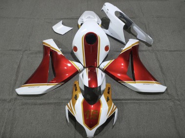 White Red Gold 2008-2011 Honda CBR1000RR Motorcycle Fairings