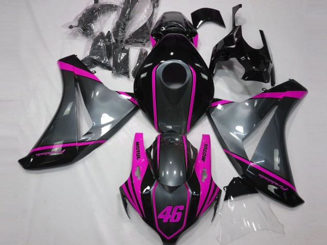 Grey Pink Matte Black Motul 46 2008-2011 Honda CBR1000RR Motorcycle Fairings