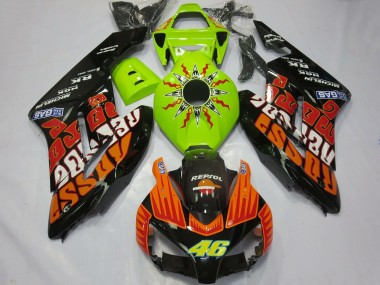 Lime Green Orange Glossy Black Rossi 46 2004-2005 Honda CBR1000RR Motorcycle Fairings