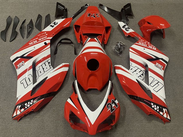 White Red Liverpool 21 2004-2005 Honda CBR1000RR Motorcycle Fairings