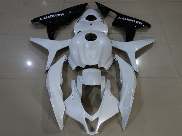 White Glossy Black 2007-2008 Honda CBR600RR Motorcycle Fairing