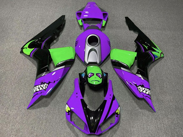 Purple Silver Green Glossy Black Shark 2006-2007 Honda CBR1000RR Motorcycle Fairings