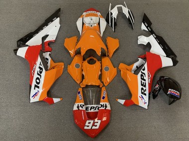 White Orange Red Black Racing Repsol 93 2017-2023 Honda CBR1000RR Motorcycle Fairings