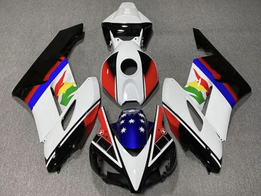 White Red Blue Glossy Black Star 2004-2005 Honda CBR1000RR Motorcycle Fairings