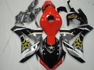 White Red Glossy Black RockStar Style 2008-2011 Honda CBR1000RR Motorcycle Fairings