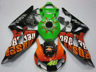 Green Orange Glossy Black Rossi 46 2006-2007 Honda CBR1000RR Motorcycle Fairings