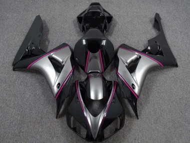 Silver Pink Glossy Black Pinstripe 2006-2007 Honda CBR1000RR Motorcycle Fairings