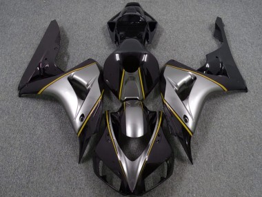 Silver Yellow Glossy Black Pinstripe 2006-2007 Honda CBR1000RR Motorcycle Fairings