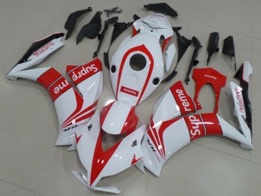 White Red Supreme 2012-2016 Honda CBR1000RR Motorcycle Fairings