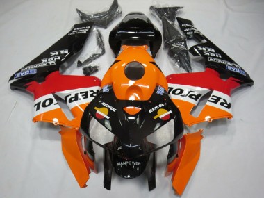 Orange Red White Black Bottom Repsol 2005-2006 Honda CBR600RR Motorcycle Fairings
