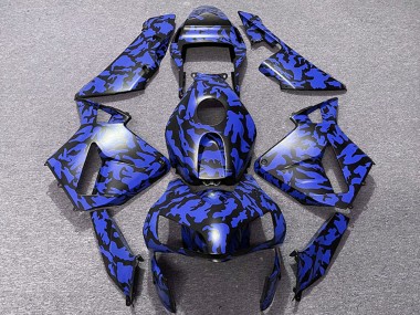 Blue Black Camouflage 2003-2004 Honda CBR600RR Motorcycle Fairings