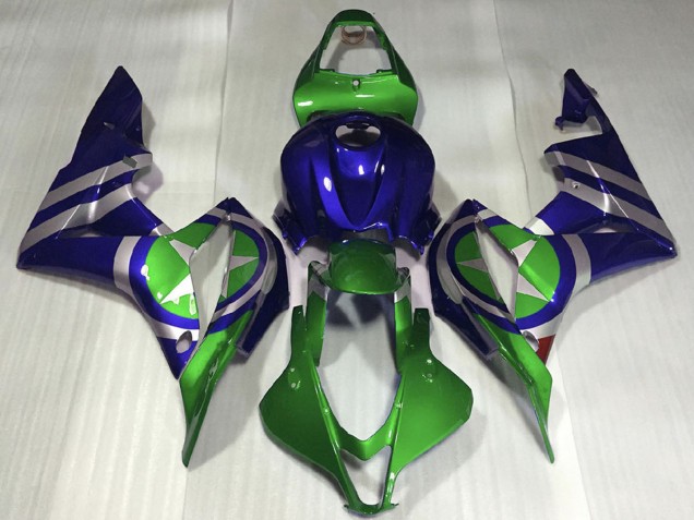 Blue Green Silver Captain America 2007-2008 Honda CBR600RR Motorcycle Fairings