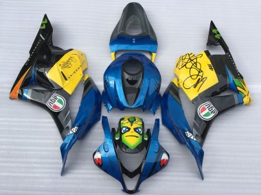 Blue Yellow Glossy Black Shark 2009-2012 Honda CBR600RR Motorcycle Fairings