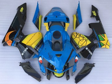 Blue Yellow Black Shark 2005-2006 Honda CBR600RR Motorcycle Fairings