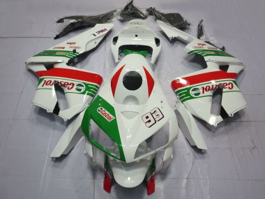 White Green Red Castrol 93 2005-2006 Honda CBR600RR Motorcycle Fairings