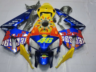 Yellow Blue Rossi 46 2005-2006 Honda CBR600RR Motorcycle Fairings