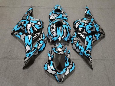 Blue Silver Camouflage 2009-2012 Honda CBR600RR Motorcycle Fairings