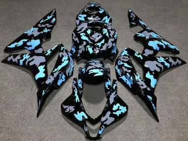 Blue Grey Camouflage 2007-2008 Honda CBR600RR Motorcycle Fairings