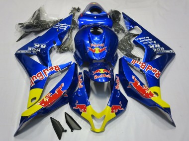 Blue Yellow Red Bull 2007-2008 Honda CBR600RR Motorcycle Fairings